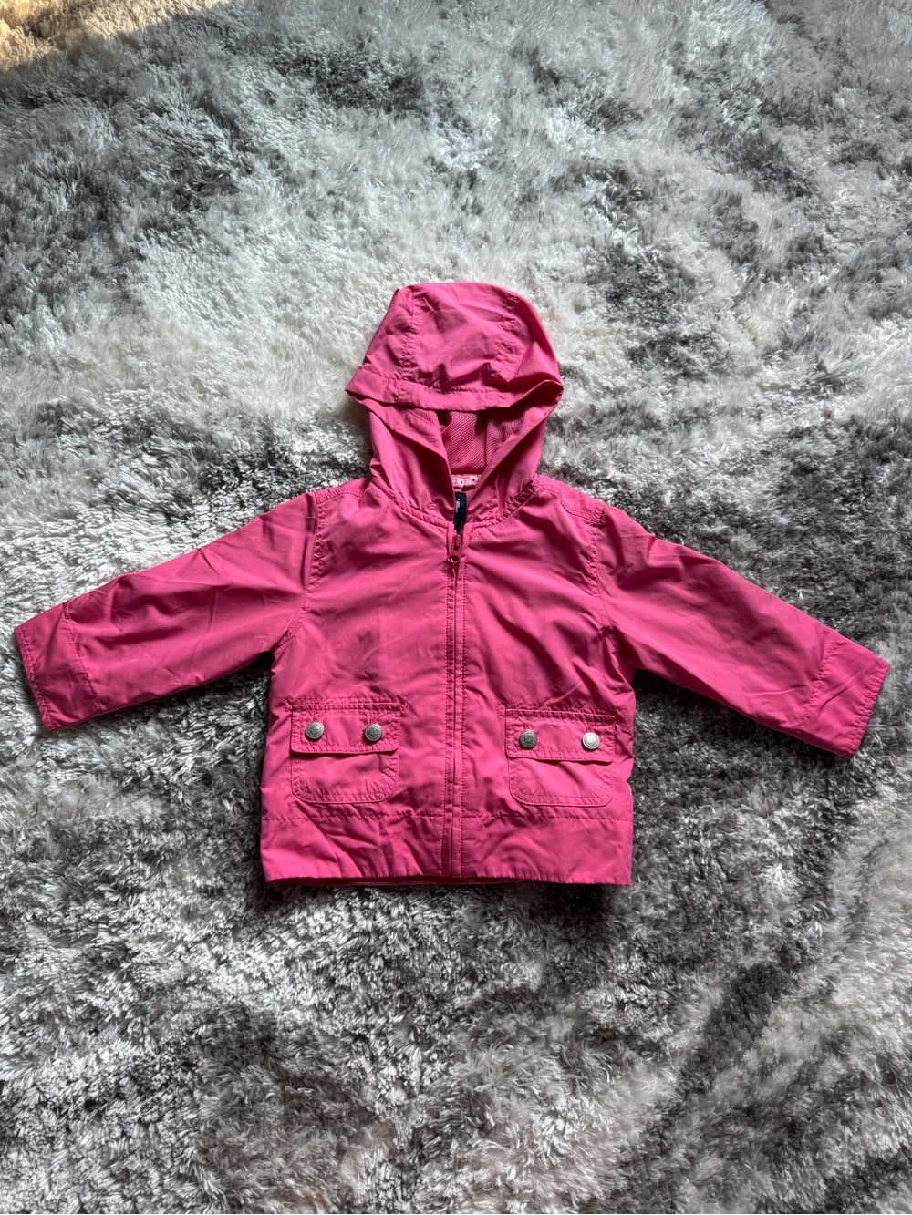 Baby GAP Y2K Lightweight Hooded Pink Windbreaker Rain Jacket — 2 years